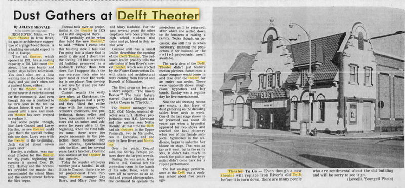 Delft Theatre - 1974 ARTICLE ON PENDING DEMOLITION